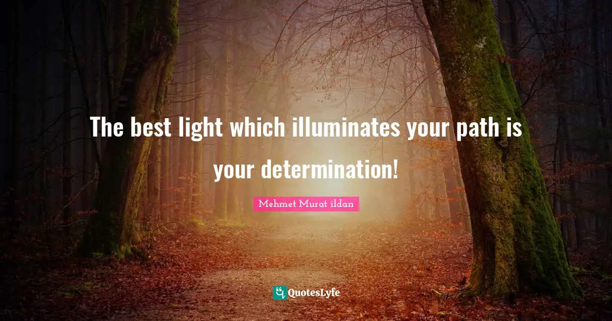 The best light which illuminates your path is your determination!
