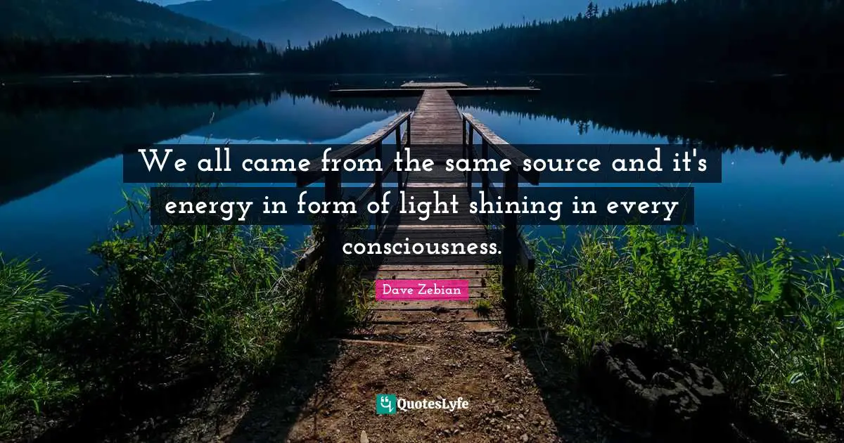 We all came from the same source and it's energy in form of light shining in every consciousness.