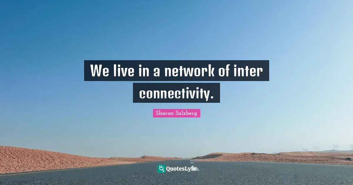 We live in a network of inter connectivity.