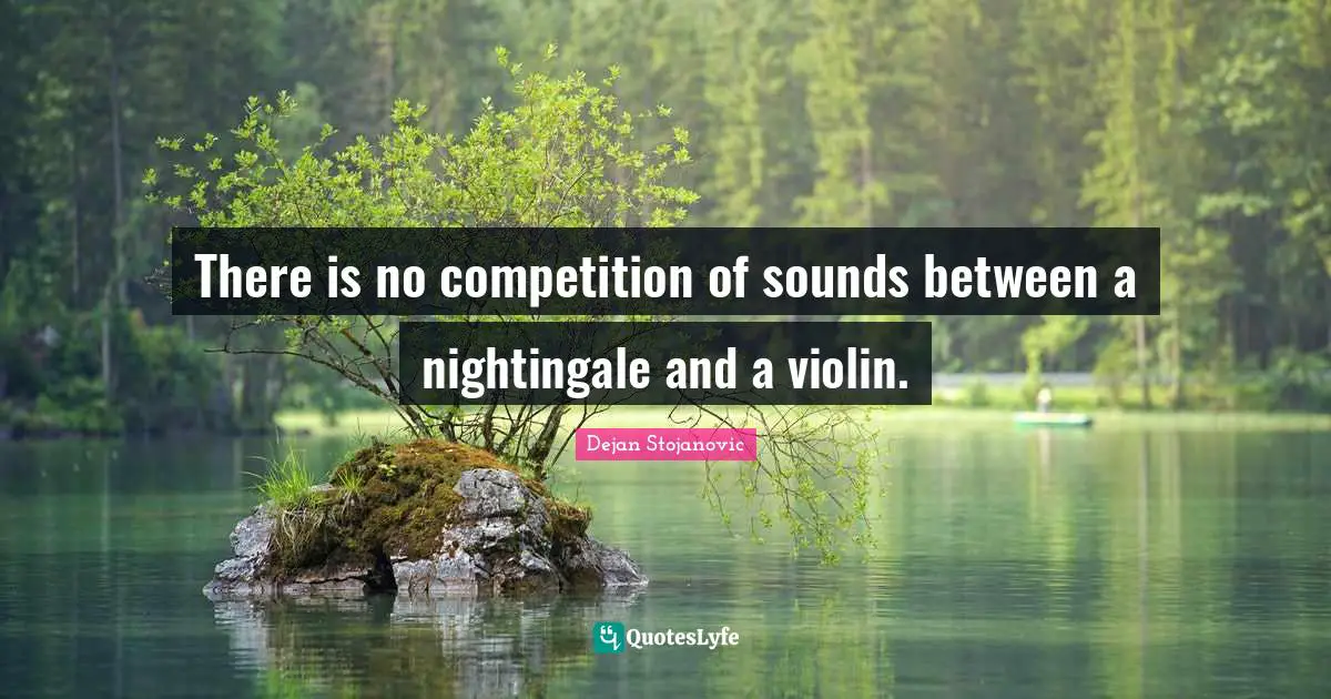There is no competition of sounds between a nightingale and a violin.