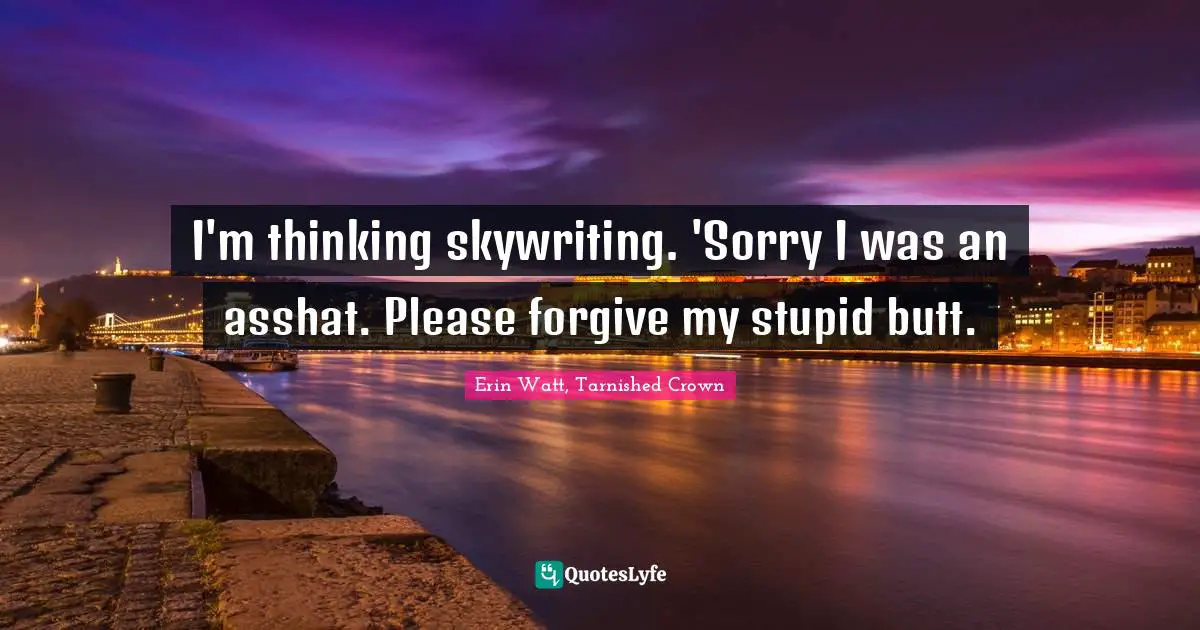 J. J. Watt Quotes: "I'm thinking skywriting. 'Sorry I was an asshat. Please forgive my stupid butt."