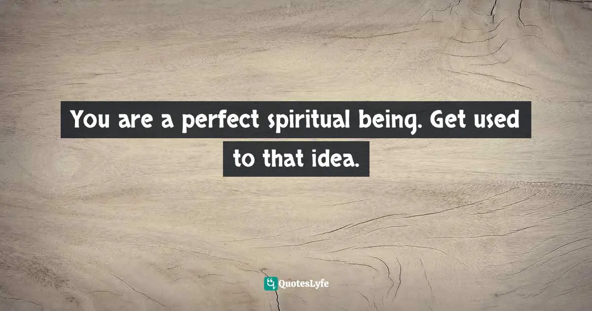 Chris Prentiss Quotes: "You are a perfect spiritual being. Get used to that idea."