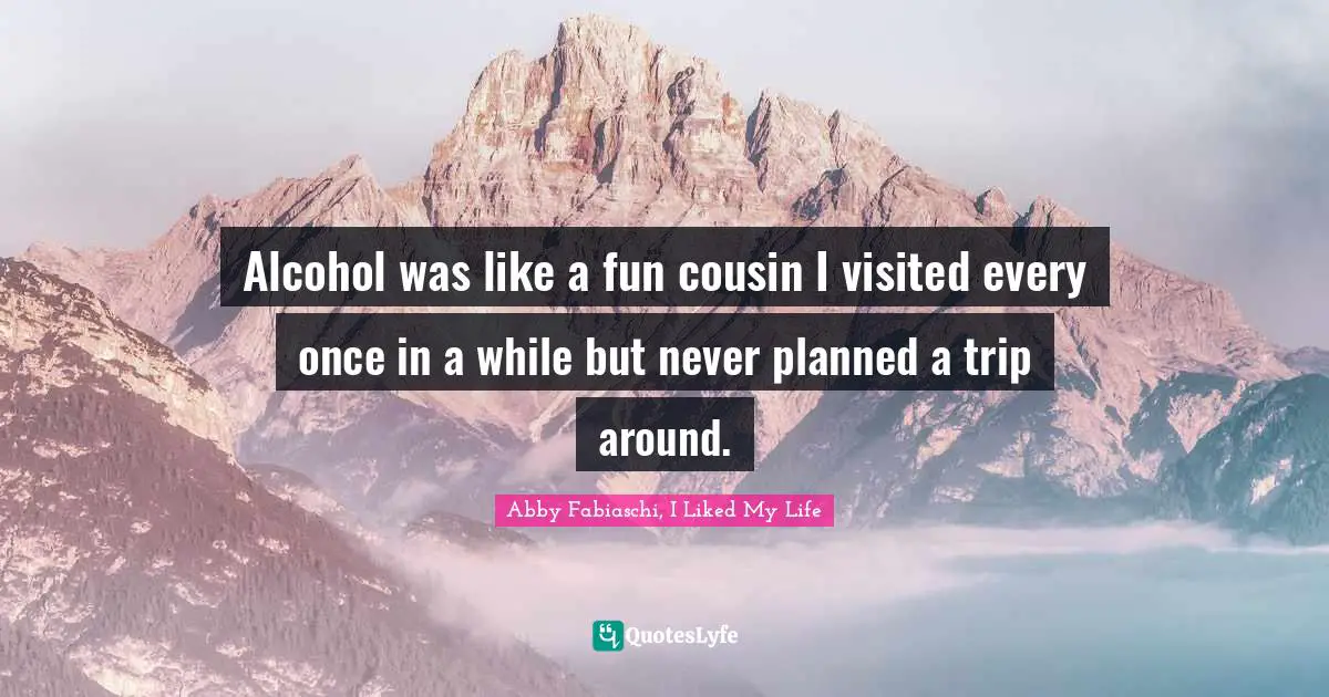 Alcohol was like a fun cousin I visited every once in a while but never planned a trip around.