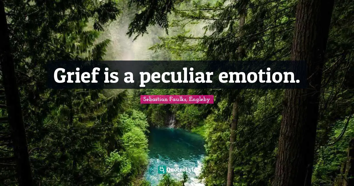 Grief is a peculiar emotion.