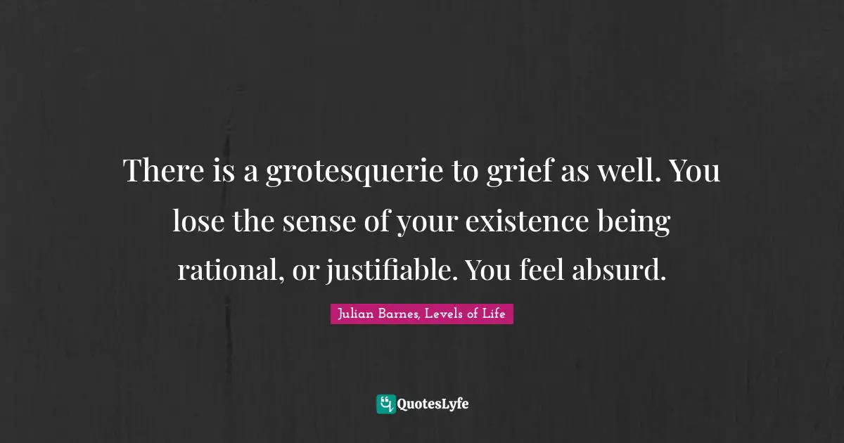 Existential Crisis Quotes: "There is a grotesquerie to grief as well. You lose the sense of your existence being rational, or justifiable. You feel absurd."
