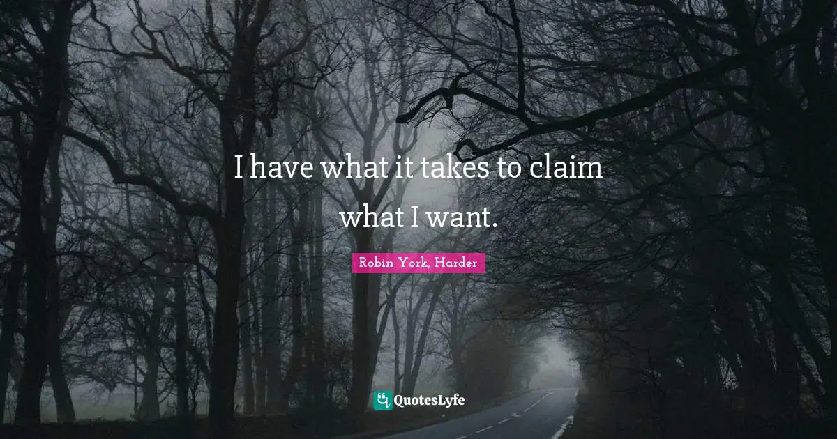 I have what it takes to claim what I want.