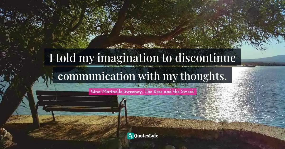 I told my imagination to discontinue communication with my thoughts.