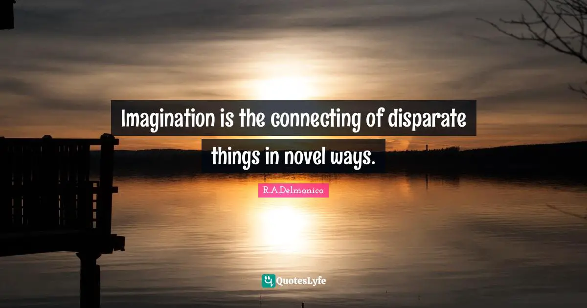 Imagination is the connecting of disparate things in novel ways.