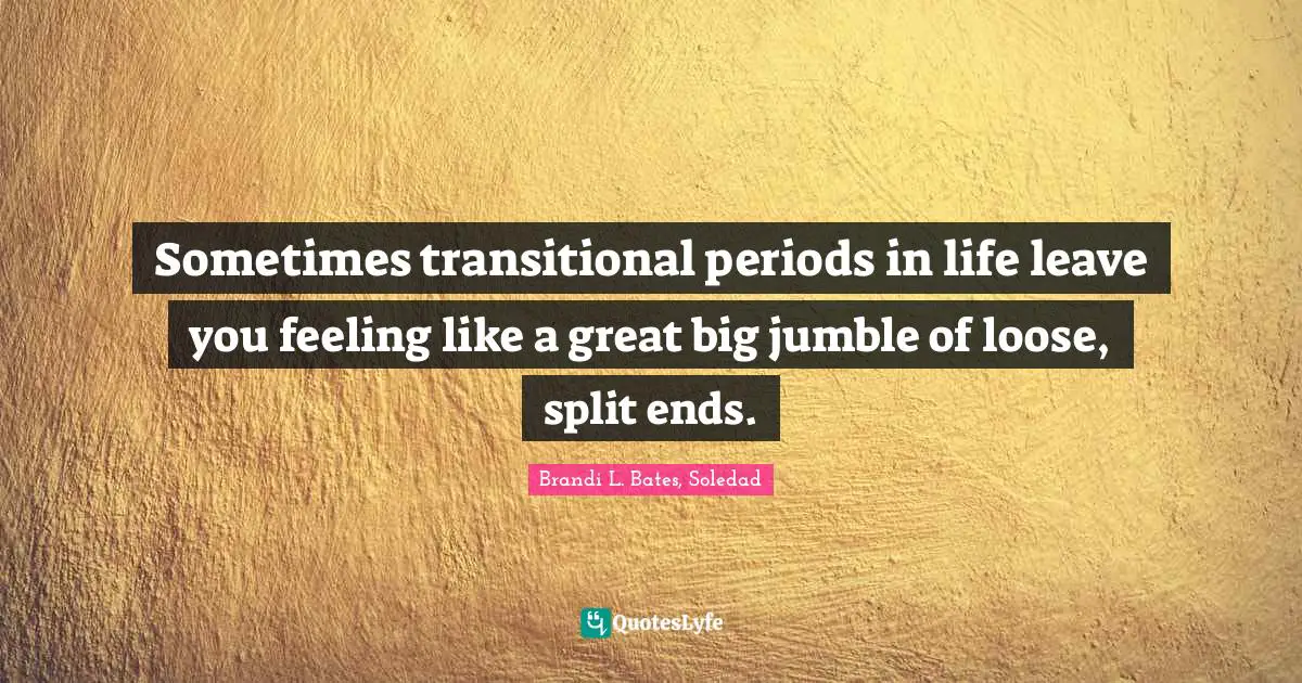 Sometimes transitional periods in life leave you feeling like a great big jumble of loose, split ends.