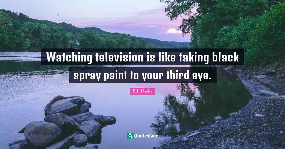 Television Quotes: "Watching television is like taking black spray paint to your third eye."