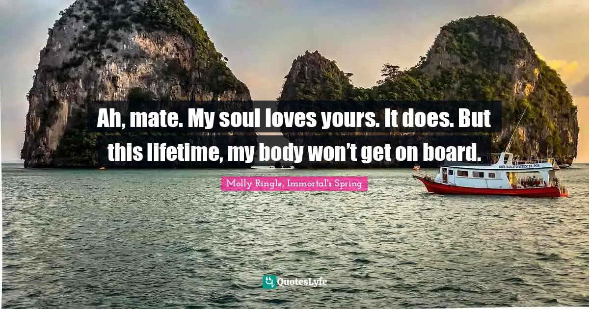 Platonic Quotes: "Ah, mate. My soul loves yours. It does. But this lifetime, my body won’t get on board."