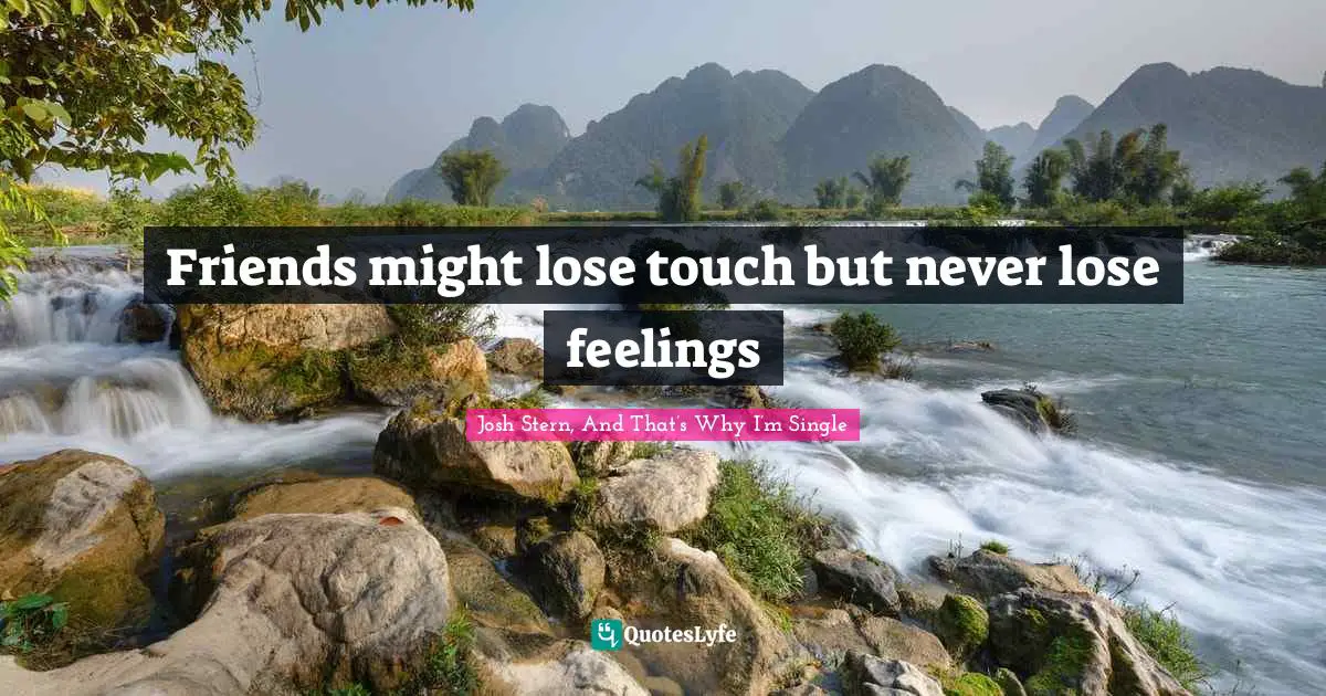 Friends might lose touch but never lose feelings