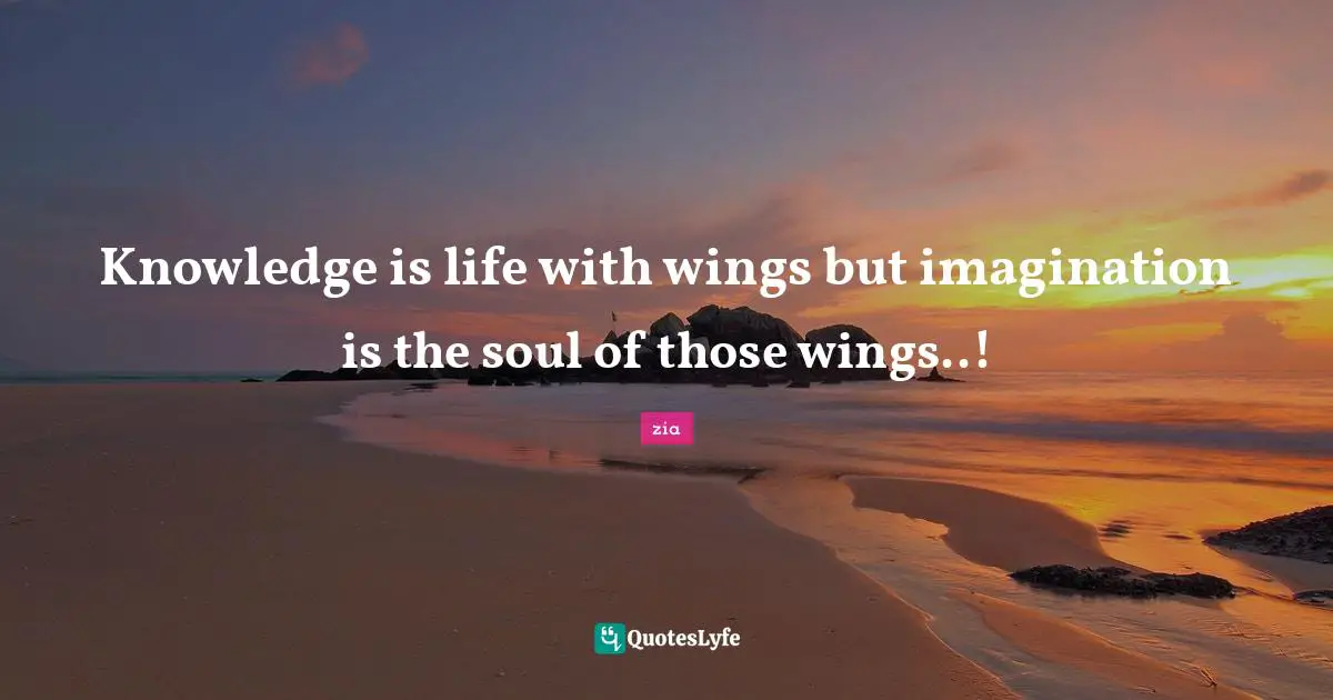 Knowledge is life with wings but imagination is the soul of those wings..!