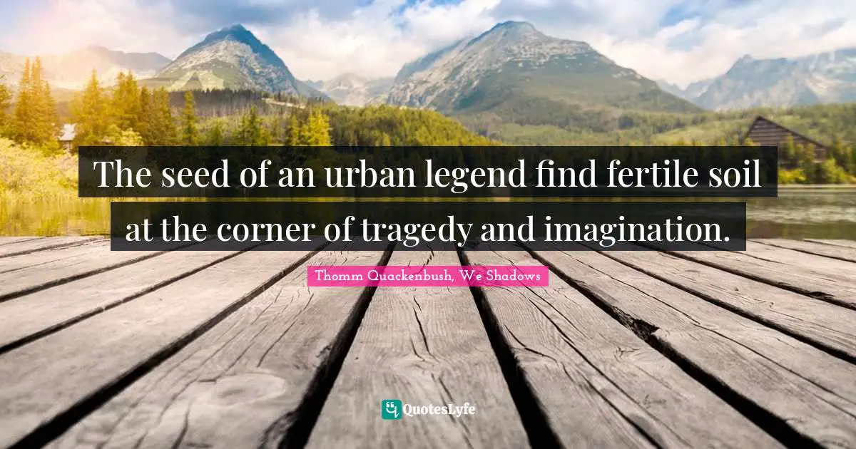 The seed of an urban legend find fertile soil at the corner of tragedy and imagination.