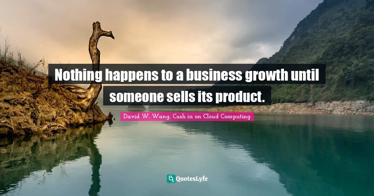 Nothing happens to a business growth until someone sells its product.