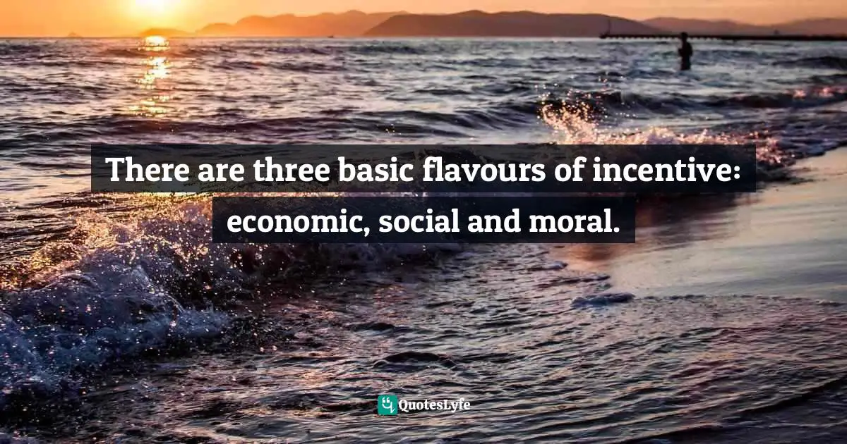 Steven D. Levitt, Freakonomics: A Rogue Economist Explores The Hidden Side Of Everything Quotes: "There are three basic flavours of incentive: economic, social and moral."