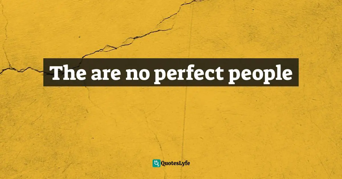 The are no perfect people