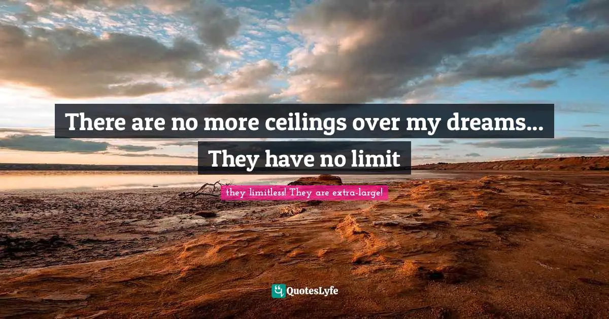 There are no more ceilings over my dreams... They have no limit