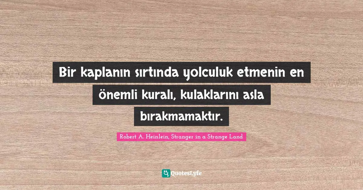 Bir kaplanın sırtında yolculuk etmenin en önemli kuralı, kulaklarını asla bırakmamaktır.