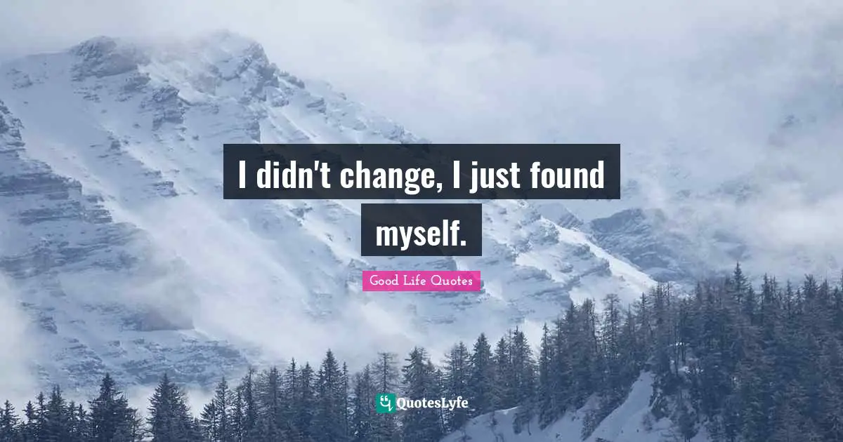 Women S Inspirational Quotes: "I didn't change, I just found myself."