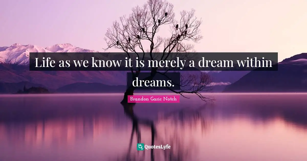 Life as we know it is merely a dream within dreams.
