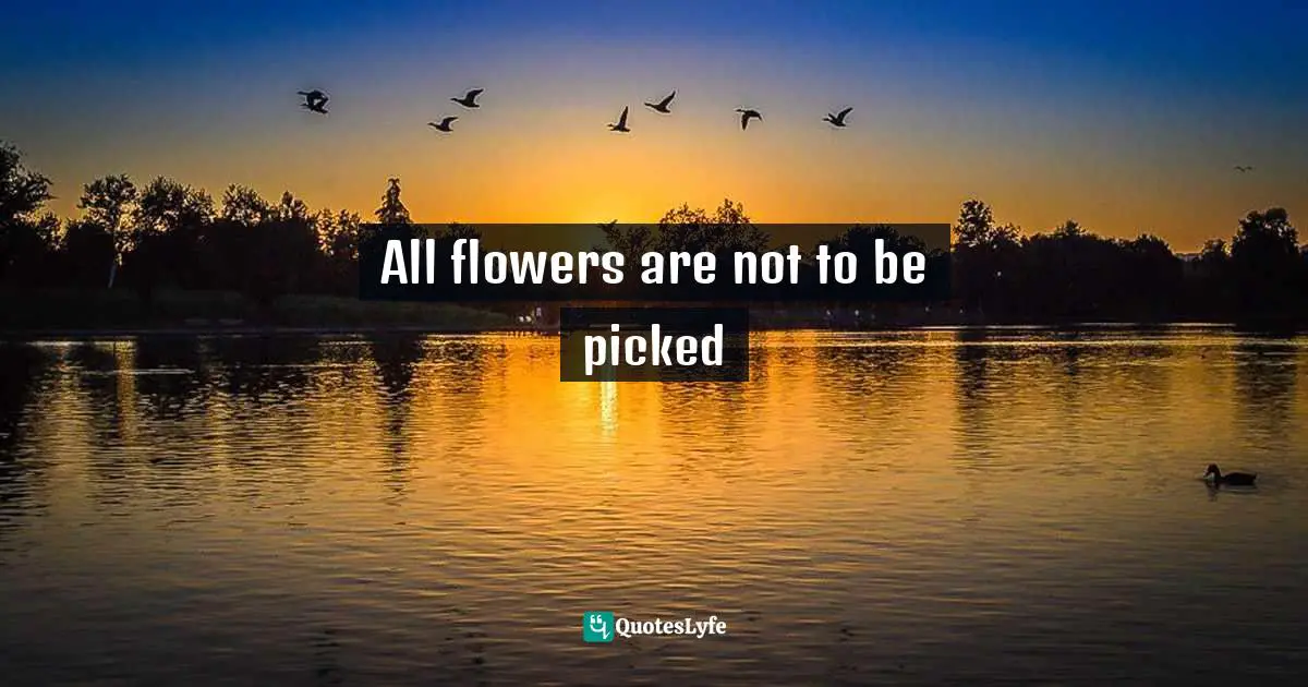 All flowers are not to be picked