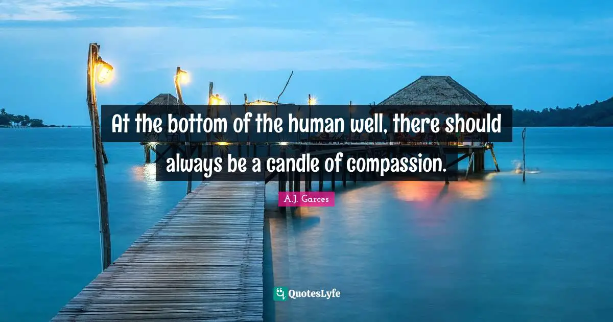At the bottom of the human well, there should always be a candle of compassion.