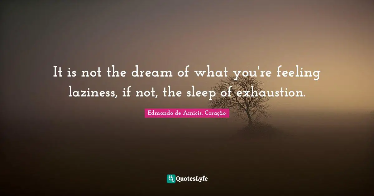 It is not the dream of what you're feeling laziness, if not, the sleep of exhaustion.