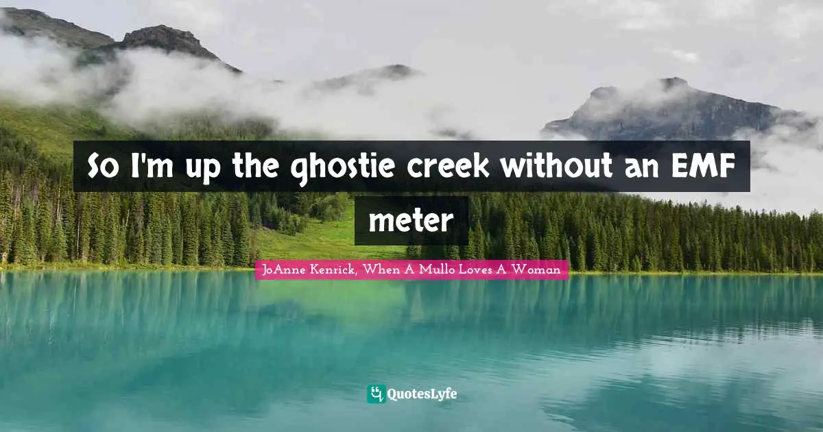 So I'm up the ghostie creek without an EMF meter