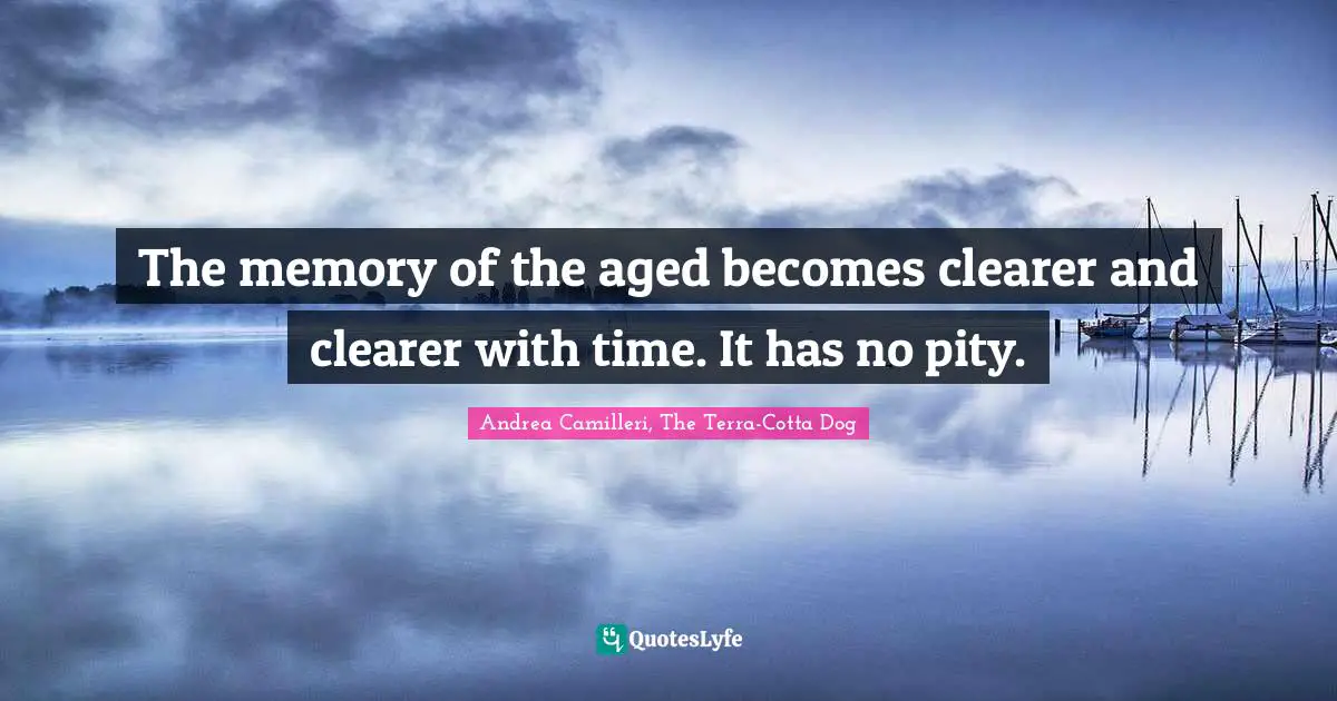 The memory of the aged becomes clearer and clearer with time. It has no pity.