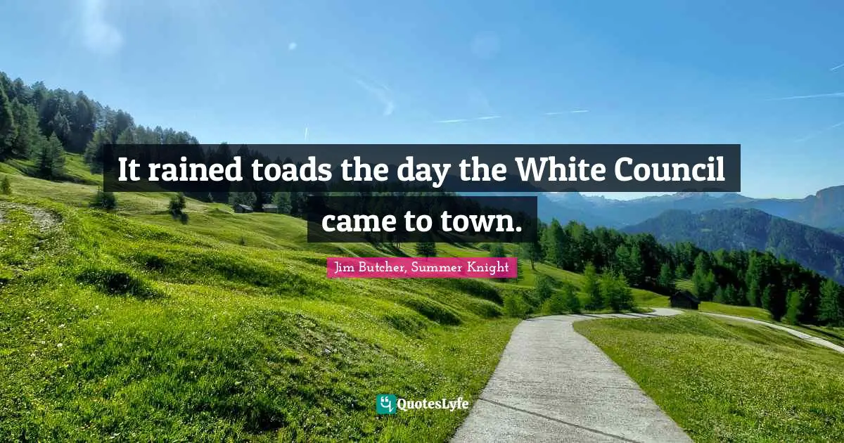 It rained toads the day the White Council came to town.