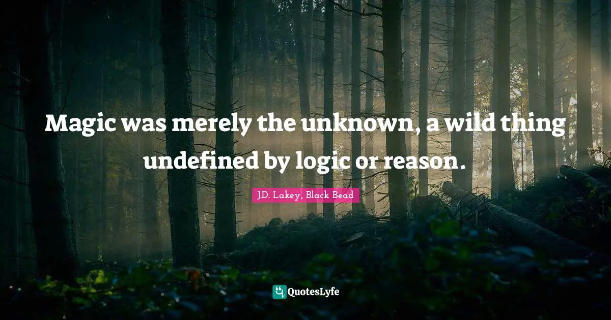 Magic was merely the unknown, a wild thing undefined by logic or reason.