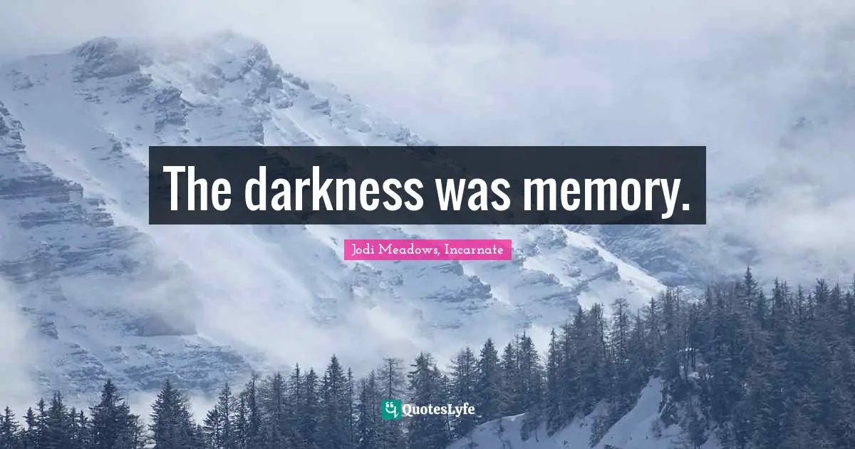 The darkness was memory.