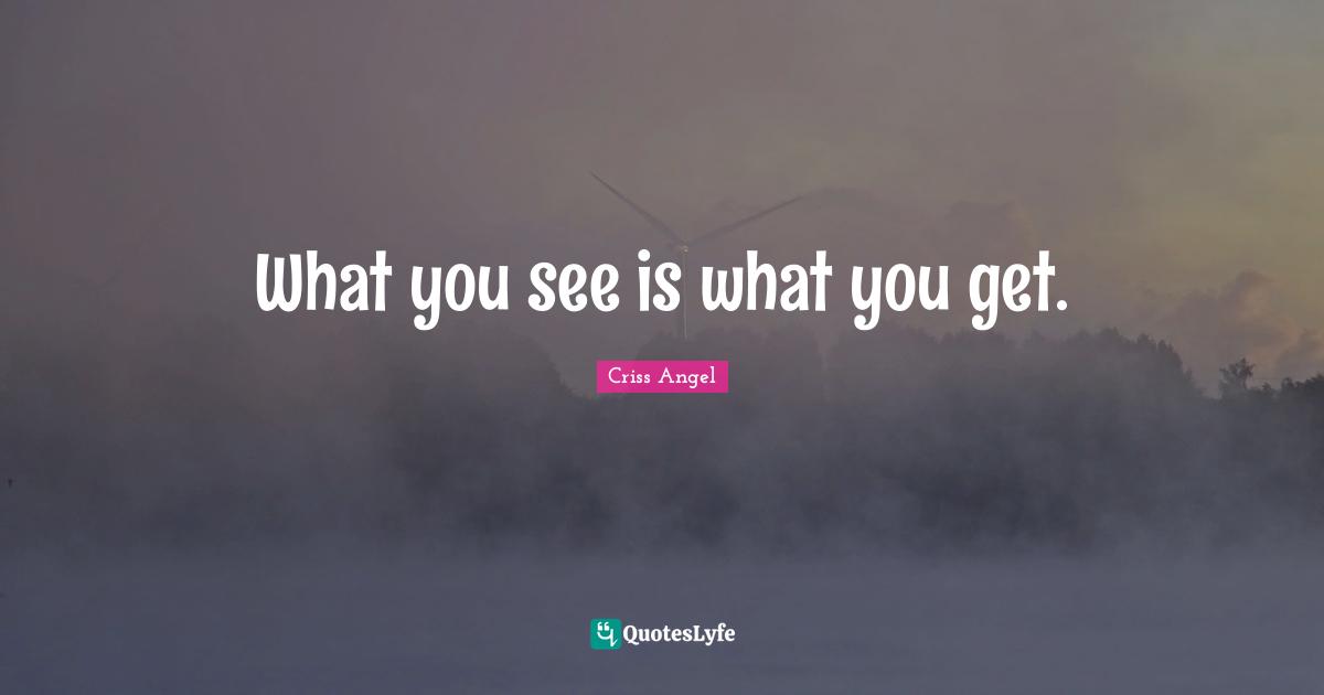 What you see is what you get.