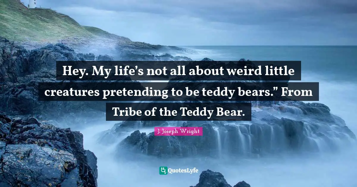Hey. My life’s not all about weird little creatures pretending to be teddy bears.” From Tribe of the Teddy Bear.