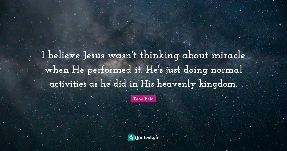 I believe Jesus wasn't thinking about miracle when He performed it. He's just doing normal activities as he did in His heavenly kingdom.