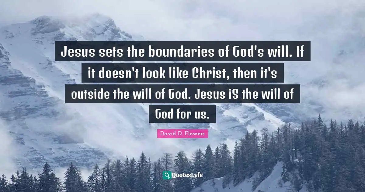 Jesus sets the boundaries of God's will. If it doesn't look like Christ, then it's outside the will of God. Jesus iS the will of God for us.