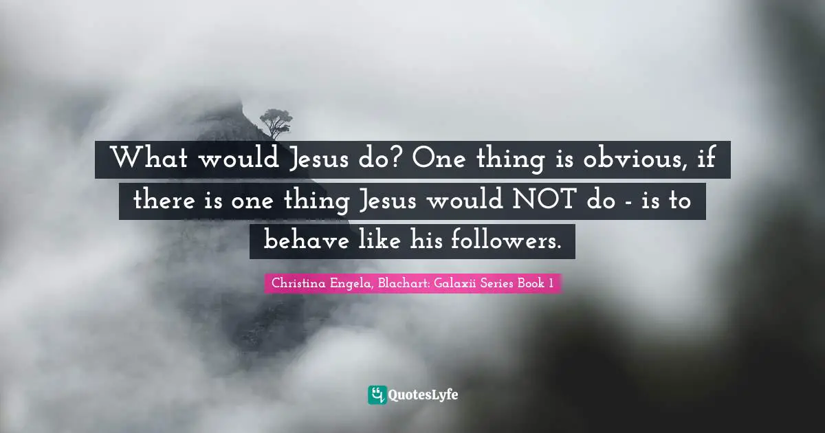 What would Jesus do? One thing is obvious, if there is one thing Jesus would NOT do - is to behave like his followers.