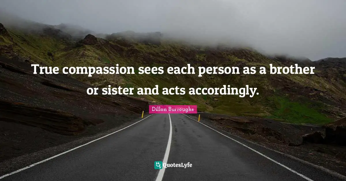 Dillon Burroughs Quotes: "True compassion sees each person as a brother or sister and acts accordingly."