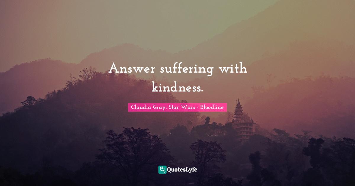 Answer suffering with kindness.