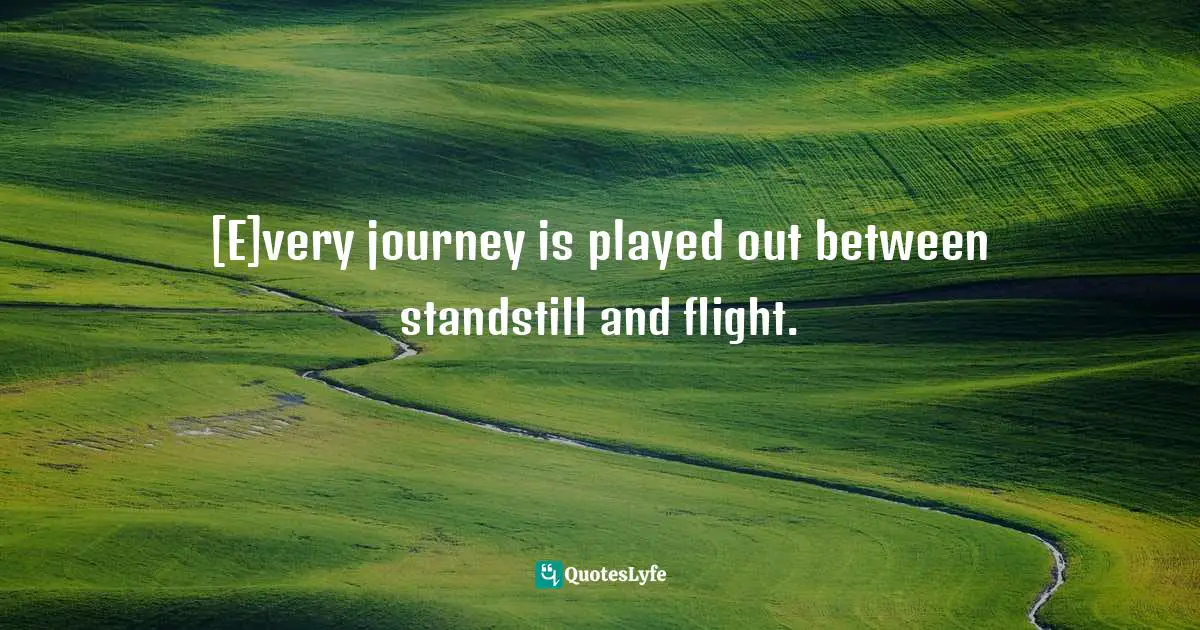 [E]very journey is played out between standstill and flight.
