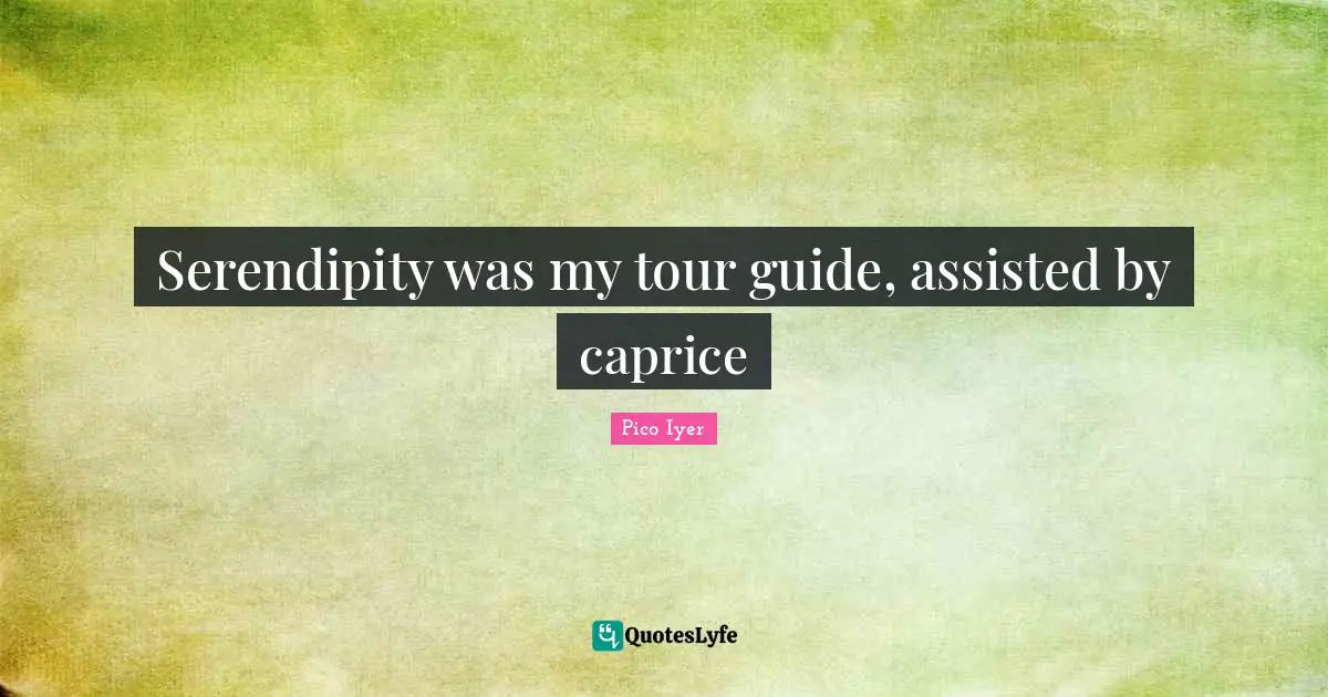 Serendipity was my tour guide, assisted by caprice