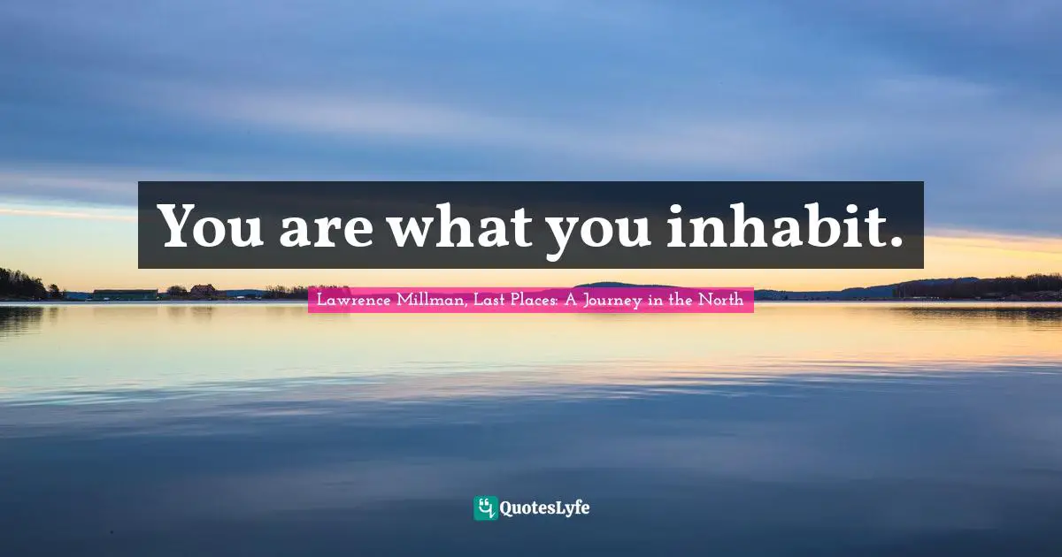 You are what you inhabit.