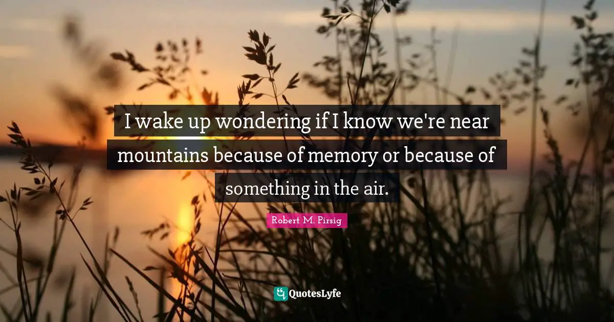 I wake up wondering if I know we're near mountains because of memory or because of something in the air.