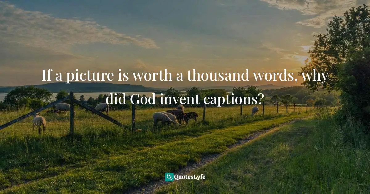 Thailand Quotes: "If a picture is worth a thousand words, why did God invent captions?"
