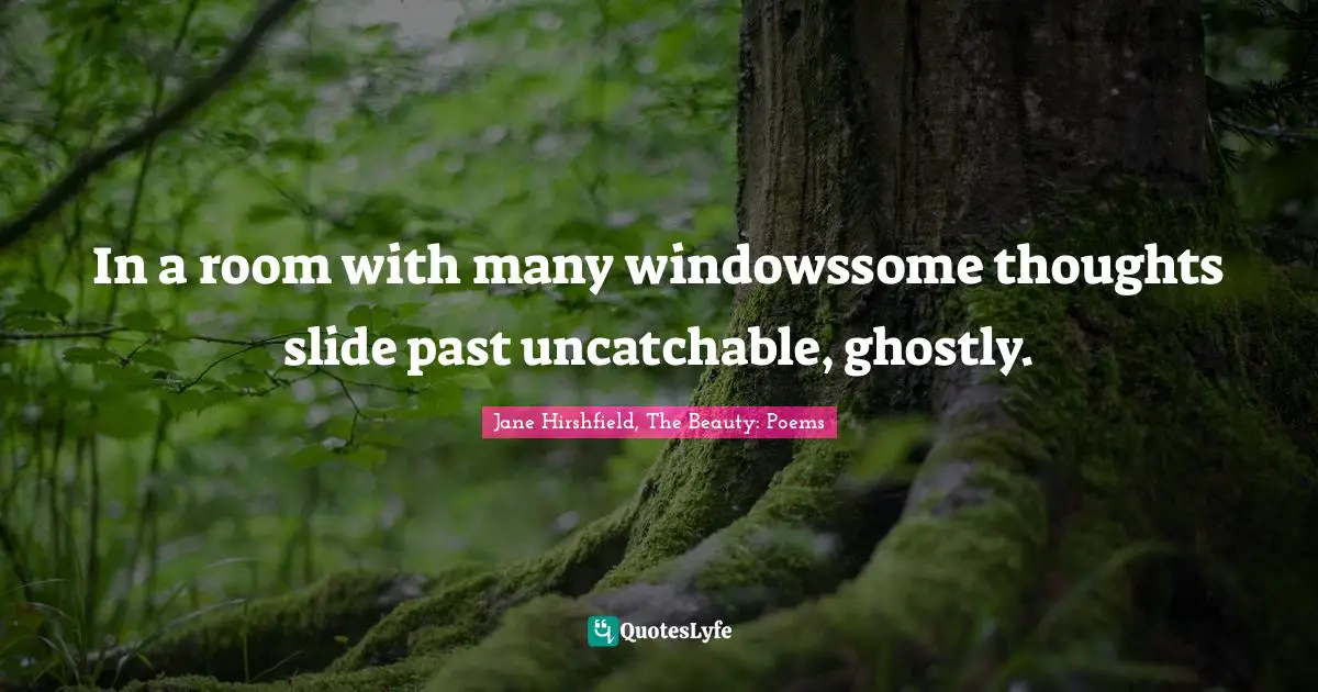 In a room with many windowssome thoughts slide past uncatchable, ghostly.
