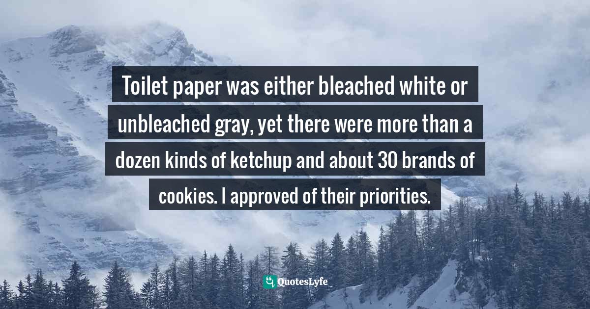 Toilet paper was either bleached white or unbleached gray, yet there w