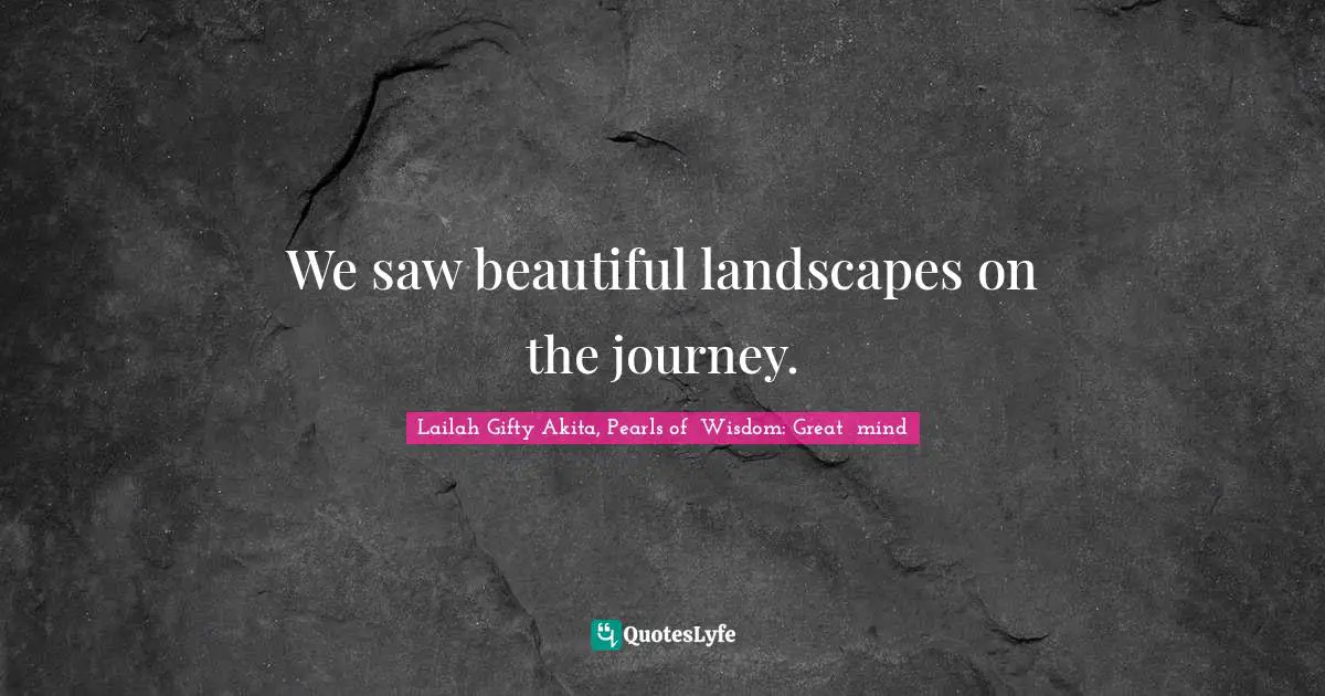 We saw beautiful landscapes on the journey.