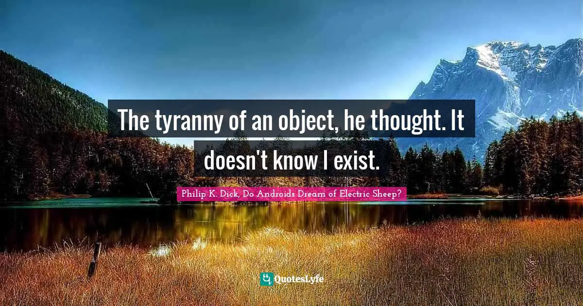 The tyranny of an object, he thought. It doesn't know I exist.