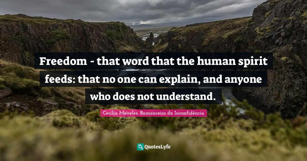 Freedom - that word that the human spirit feeds: that no one can explain, and anyone who does not understand.